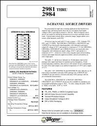 datasheet for UDN2981A by Allegro MicroSystems, Inc.