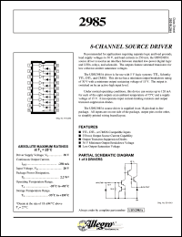 datasheet for UDN2985A by Allegro MicroSystems, Inc.