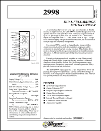 datasheet for UDN2998W by Allegro MicroSystems, Inc.