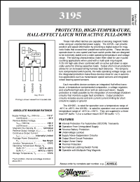 datasheet for A3195EU by Allegro MicroSystems, Inc.