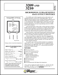 datasheet for A3209ELH by Allegro MicroSystems, Inc.