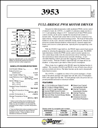 datasheet for A3953SLB by Allegro MicroSystems, Inc.