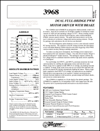 datasheet for A3968SLB by Allegro MicroSystems, Inc.