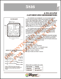 datasheet for UCQ5816EP by Allegro MicroSystems, Inc.