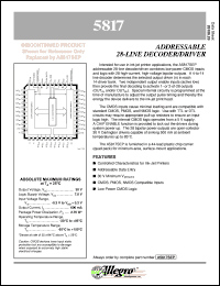 datasheet for A5817SEP by Allegro MicroSystems, Inc.