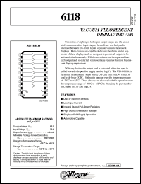 datasheet for A6118SLW by Allegro MicroSystems, Inc.