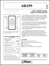 datasheet for A6B259KLW by Allegro MicroSystems, Inc.