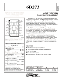 datasheet for A6B273KLW by Allegro MicroSystems, Inc.