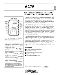 datasheet for A6275EA by Allegro MicroSystems, Inc.