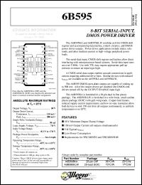 datasheet for A6B595KLW by Allegro MicroSystems, Inc.