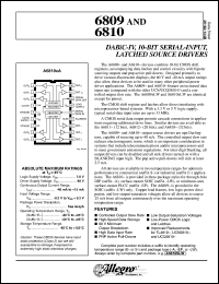 datasheet for A6809ELW by Allegro MicroSystems, Inc.
