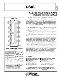 datasheet for A6818EA by Allegro MicroSystems, Inc.