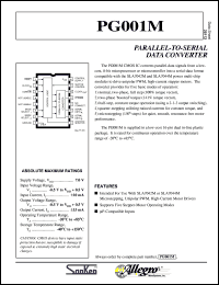 datasheet for PG001M by Allegro MicroSystems, Inc.