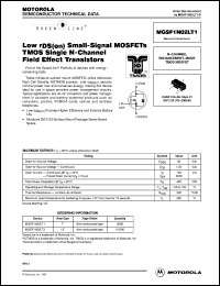 datasheet for MGSF1N02LT3 by Motorola