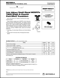 datasheet for MGSF1N03LT3 by Motorola