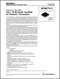 datasheet for MCM67T415 by Motorola
