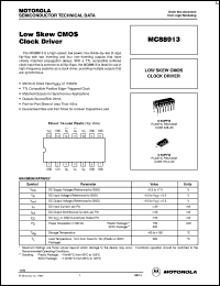 datasheet for MC88913N by Motorola