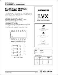 datasheet for MC74LVX86M by Motorola