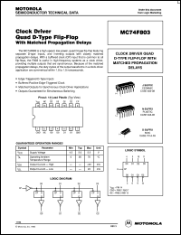 datasheet for MC74F803D by Motorola