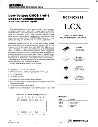 datasheet for MC74LCX138SD by Motorola