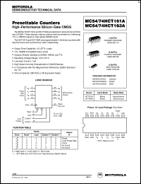datasheet for MC54HCT161AJ by Motorola