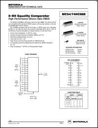 datasheet for MC54HC688J by Motorola