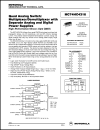datasheet for MC74HC4316D by Motorola
