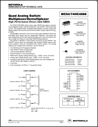 datasheet for MC54HC4066J by Motorola