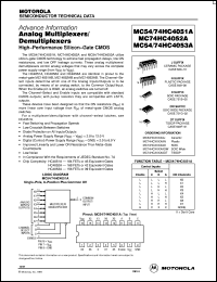 datasheet for MC74HC4053ADT by Motorola