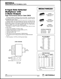 datasheet for MC54HC251J by Motorola