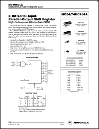 datasheet for MC74HC164ADT by Motorola