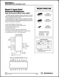 datasheet for MC54HC158J by Motorola