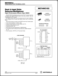 datasheet for MC54HC153N by Motorola