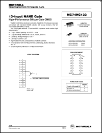 datasheet for MC74HC133D by Motorola