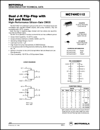 datasheet for MC74HC112D by Motorola