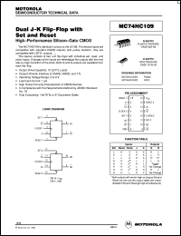 datasheet for MC74HC109D by Motorola