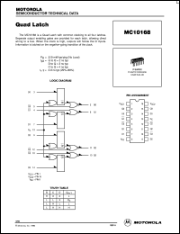 datasheet for MC10168P by Motorola