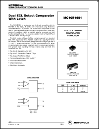 datasheet for MC10E1651FN by Motorola