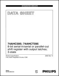 datasheet for 74AHCT595 by Philips Semiconductors