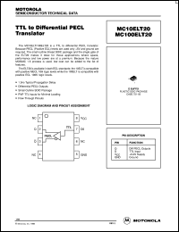 datasheet for MC100ELT20D by Motorola