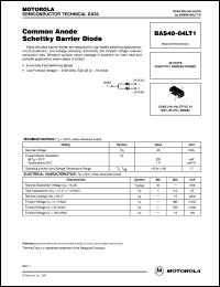 datasheet for BAS40-04LT1 by Motorola