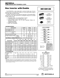 datasheet for MC10H189P by Motorola