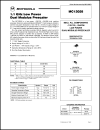 datasheet for MC12058D by Motorola