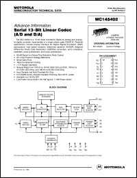 datasheet for MC145402L by Motorola