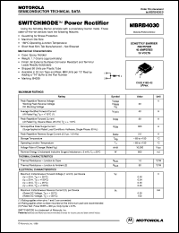 datasheet for MBRB4030 by Motorola