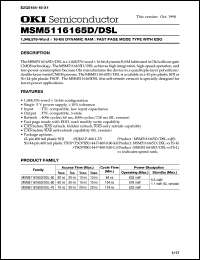 datasheet for MSM5116165DSL-60TS-K by 