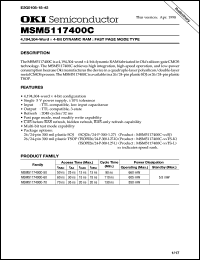 datasheet for MSM5117400C-60SJ by 