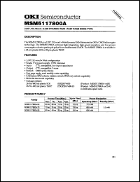 datasheet for MSM5117800A-60JS by 