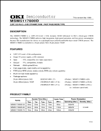 datasheet for MSM5117800D-50JS by 