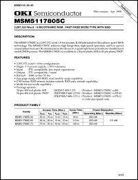 datasheet for MSM5117805C-50TS-L by 